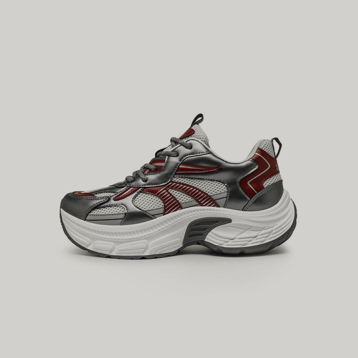 Color-Block Mesh Panel Chunky Sneakers