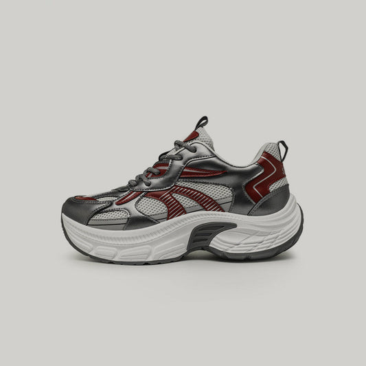 Color-Block Mesh Panel Chunky Sneakers