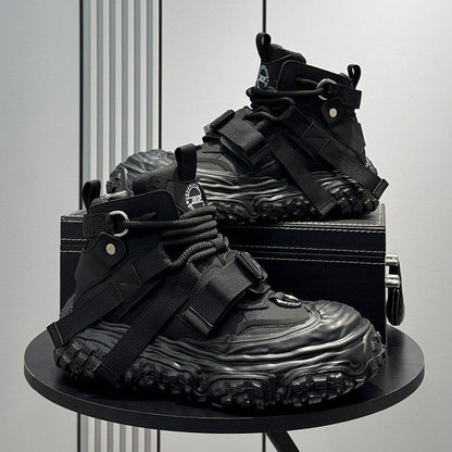 Strap Buckle Platform Chunky Sole Sneakers