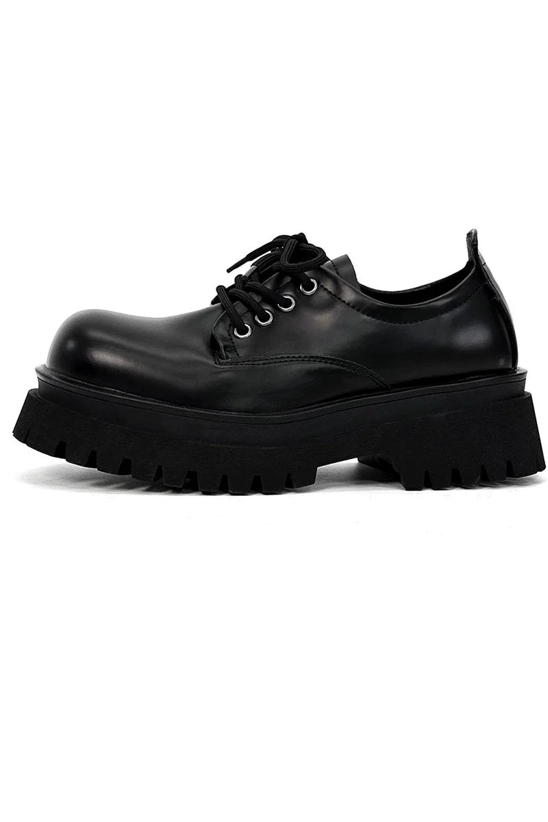Chunky Black Platform Derby Shoes