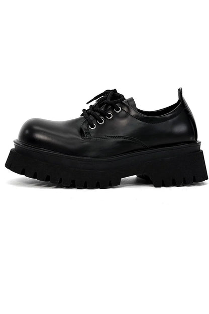 Chunky Black Platform Derby Shoes
