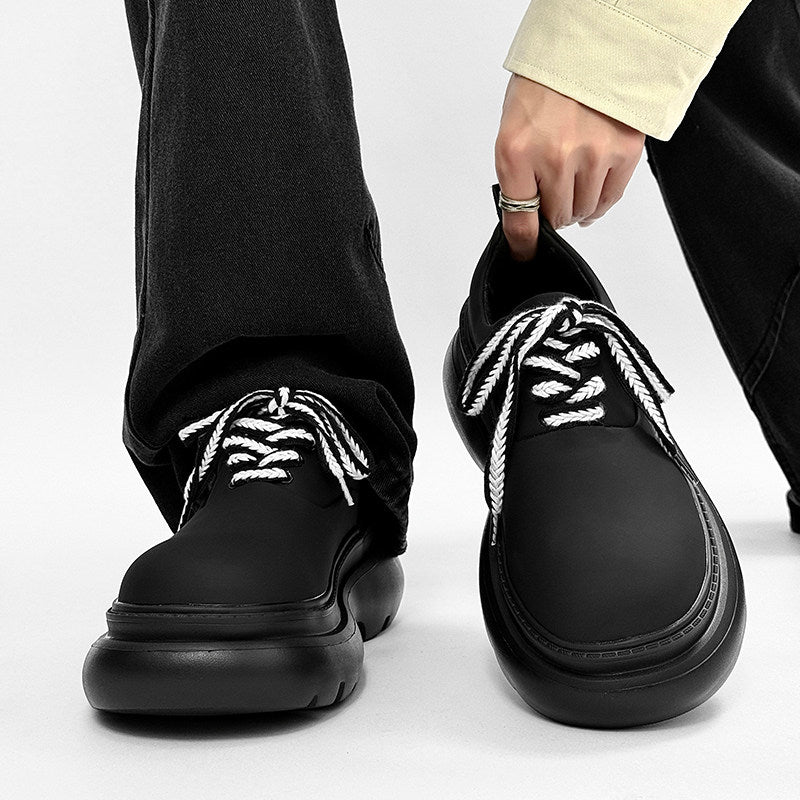 Chunky Platform Round Toe Lace-Up Shoes
