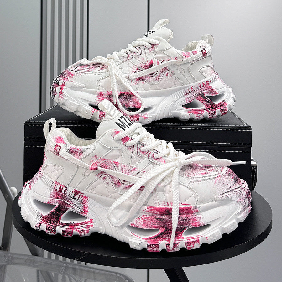 Paint Splash Air Sole Chunky Sole Sneakers