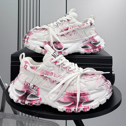 Paint Splash Air Sole Chunky Sole Sneakers