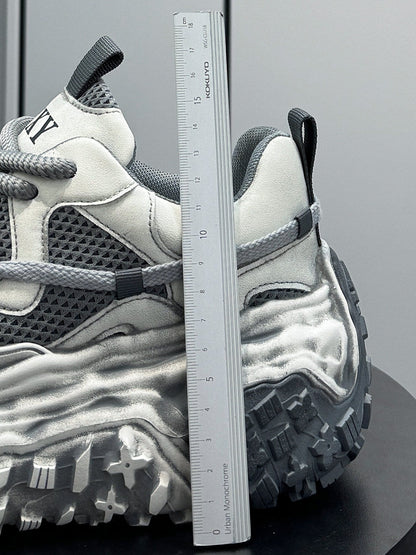 Mesh Platform Chunky Sole Sneakers