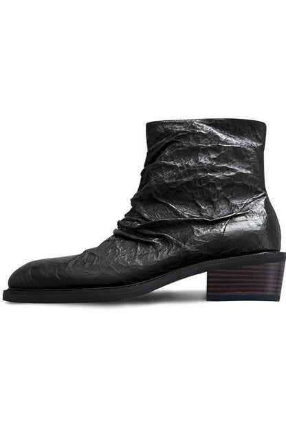Wrinkled Pointed Chelsea Boots