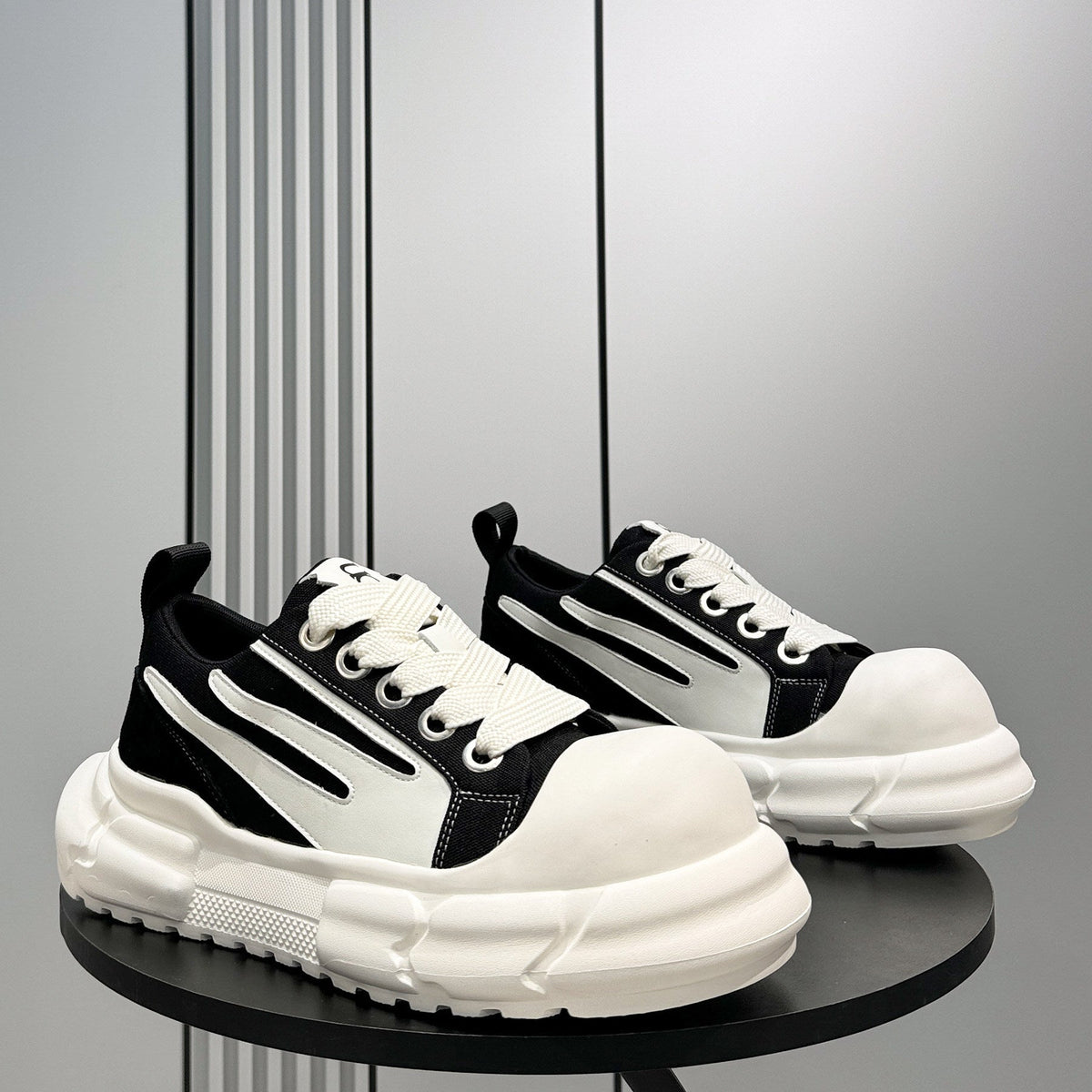 Panel Platform Chunky Sole Sneakers