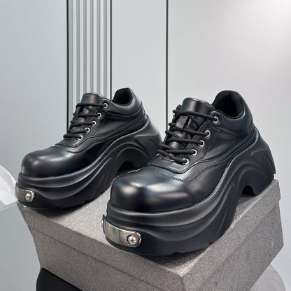 Thick-Sole Height-Increasing Derby Sneakers