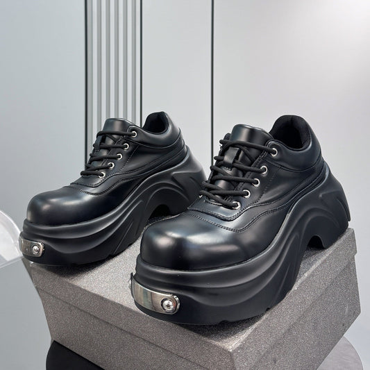 Thick-Sole Height-Increasing Derby Sneakers
