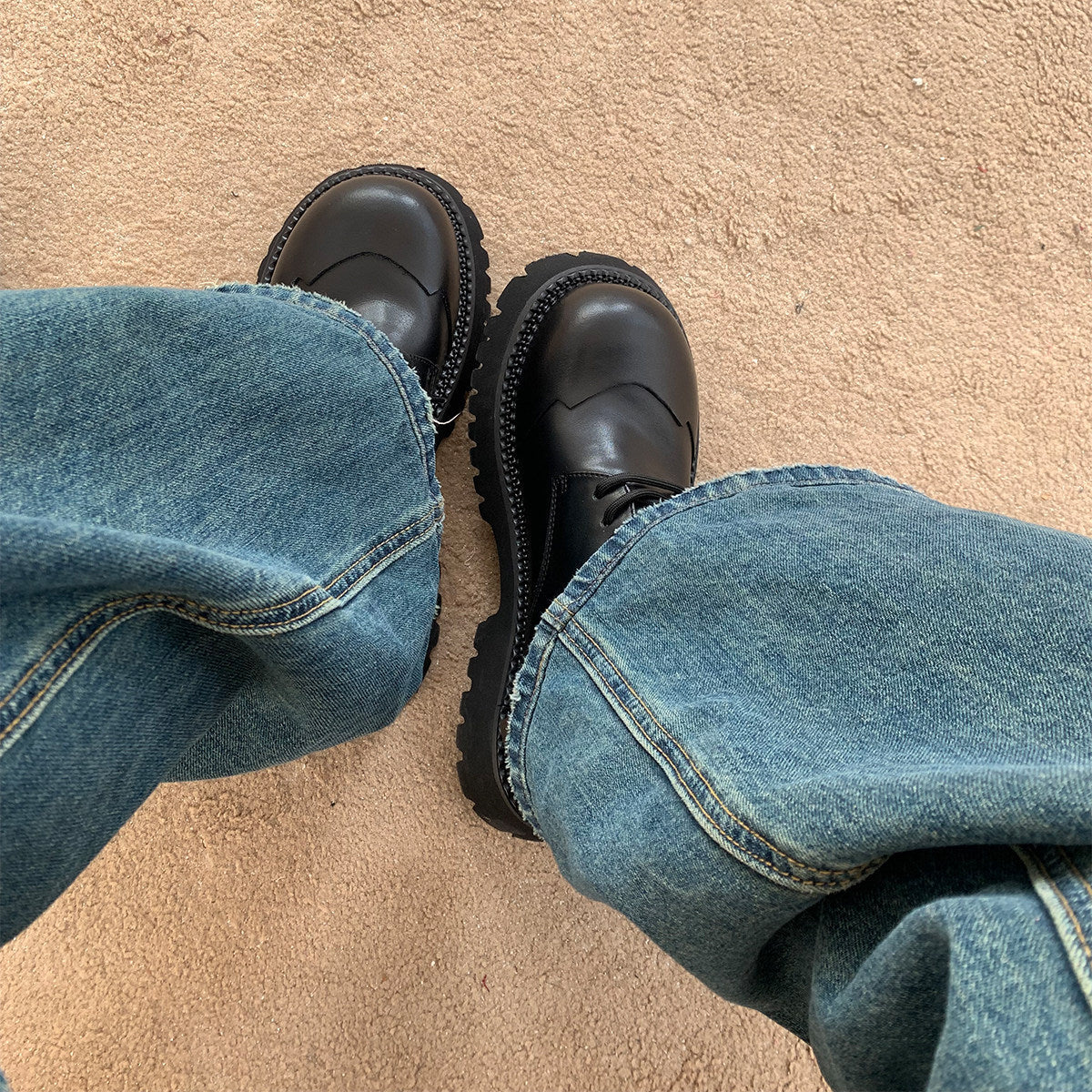 Thick Sole Lace-Up Shoes
