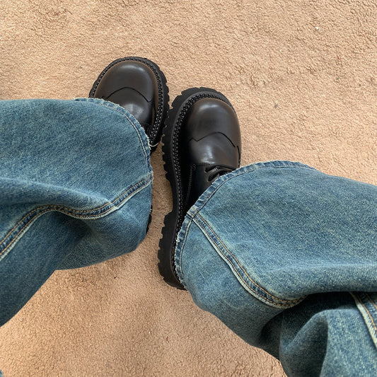 Thick Sole Lace-Up Shoes