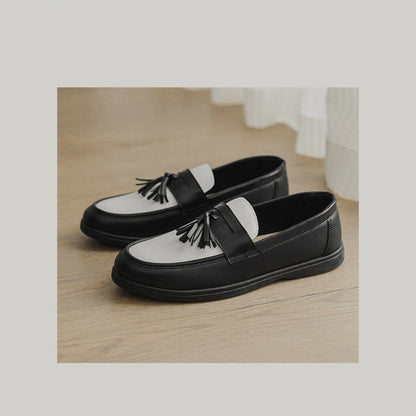 Tassel Patchwork Slip-On Loafers