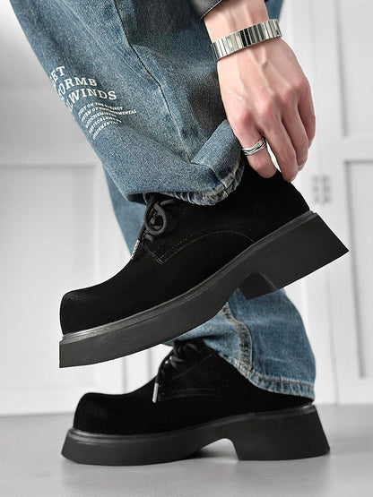 Suede Lace Up Thick Sole Shoes
