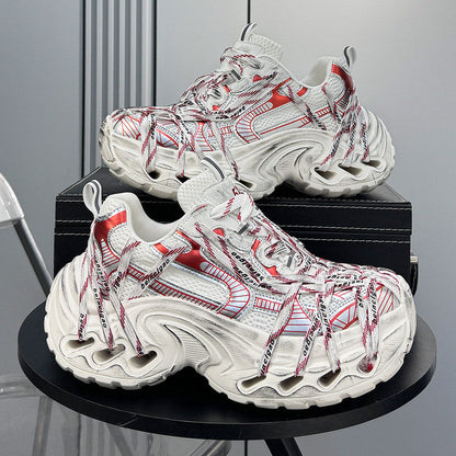 Damage Mesh Rope Lace Chunky Sole Sneakers WN24710