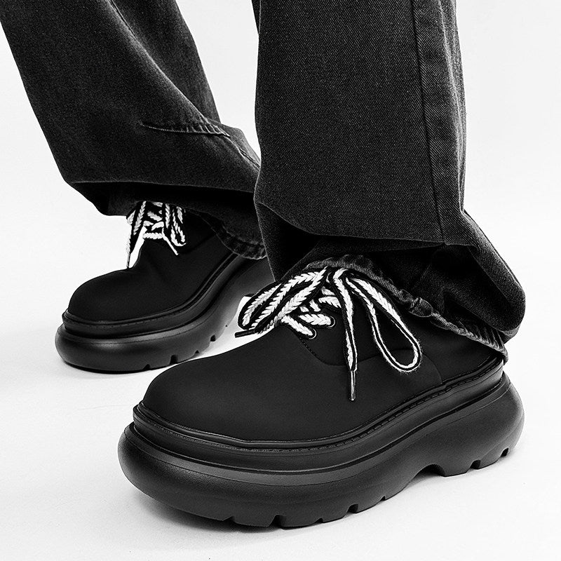 Chunky Platform Round Toe Lace-Up Shoes