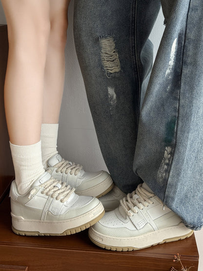 Chunky Wedge Platform Lace-Up Sneakers