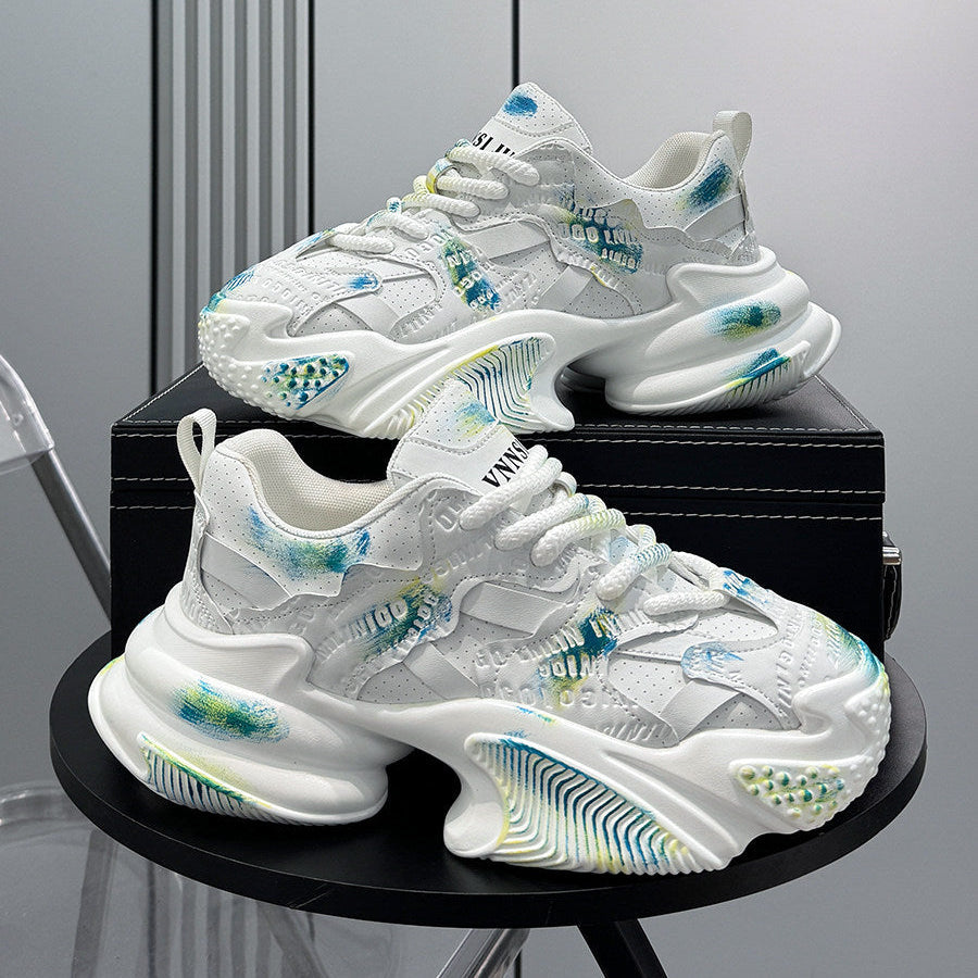 Graffiti Print Air Sole Chunky Sole Sneakers