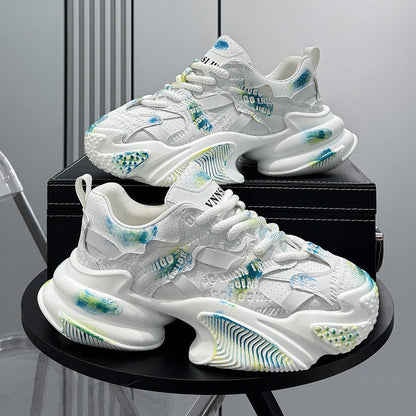 Graffiti Print Air Sole Chunky Sole Sneakers