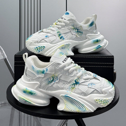 Graffiti Print Air Sole Chunky Sole Sneakers