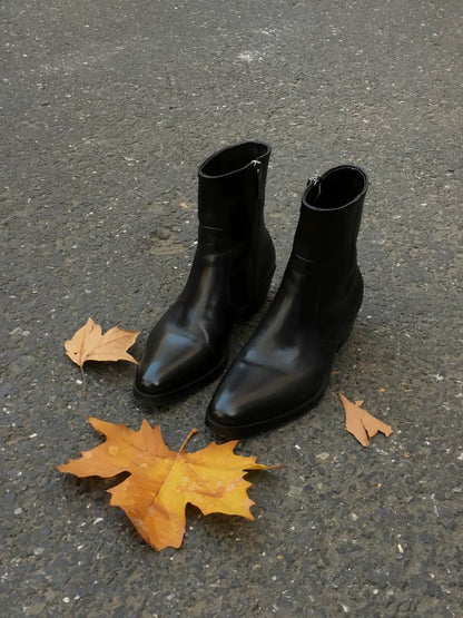 Full-Grain Leather Western Chelsea Boots