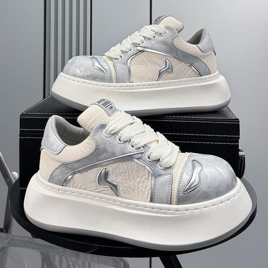 Platform Height Increase Round Toe Sneakers