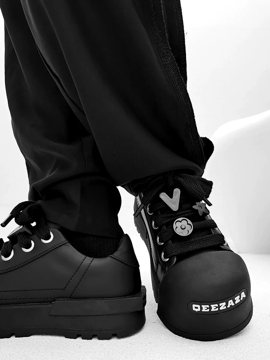 Chunky Platform Sneakers with Lace Charms