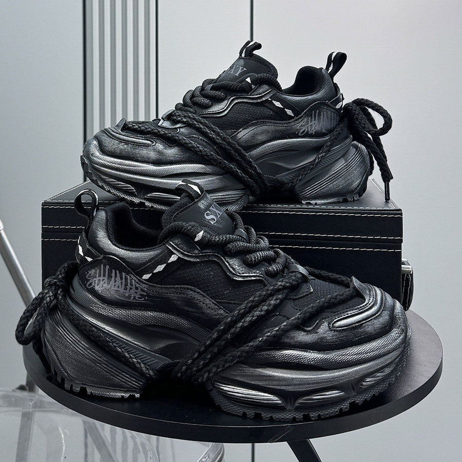 Rope Lace Washed Chunky Sole Sneakers
