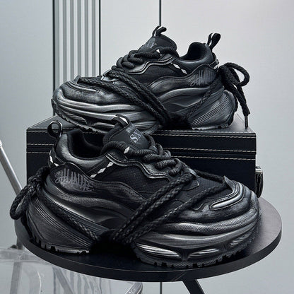 Rope Lace Washed Chunky Sole Sneakers