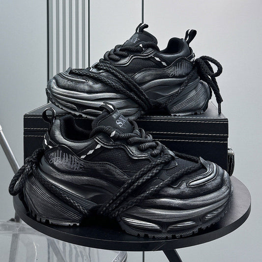 Rope Lace Washed Chunky Sole Sneakers
