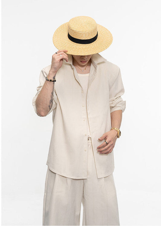 Relaxed Drape Shirt Set