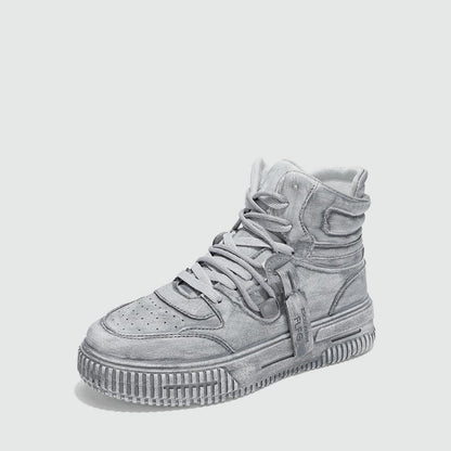 Leather Waterproof Korean Style High-Top Sneakers