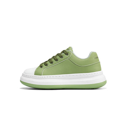 Thick Sole PU Leather Platform Sneakers