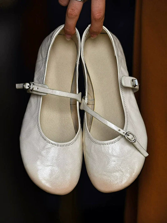 Ivory Slim Strap Mary Janes