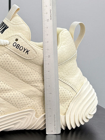 Platform Knit Chunky Lace-Up Sneakers