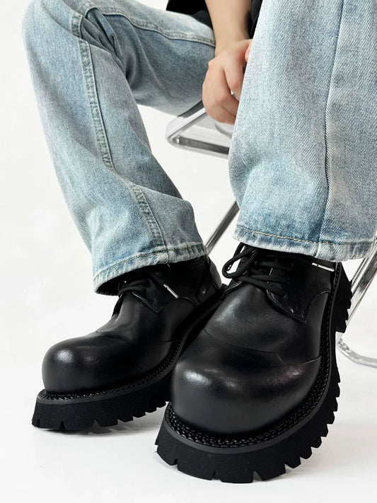 Thick Sole Uplift Leather Shoes