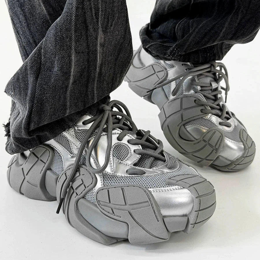 Chunky Sole Mesh Design Large Toe Shoes