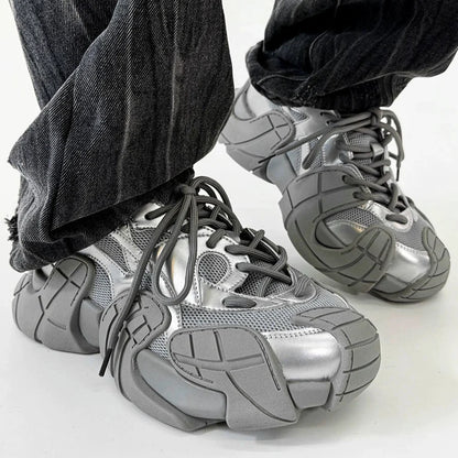 Chunky Sole Mesh Design Large Toe Shoes