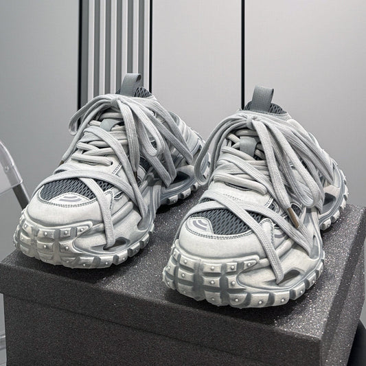 Metallic Rope Lace Chunky Sole Slip-On Shoes