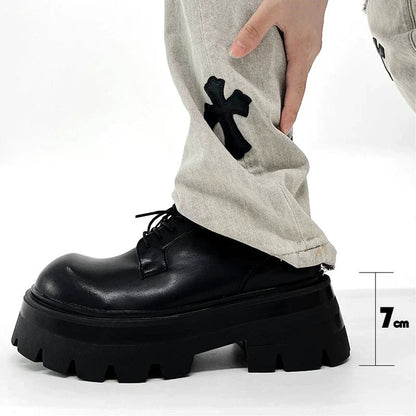 Chunky Sole Derby Round Toe Shoes