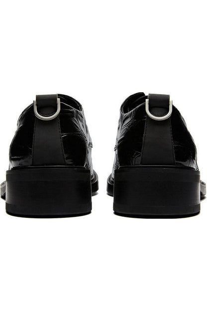 Reflective Buckle Derby Shoes
