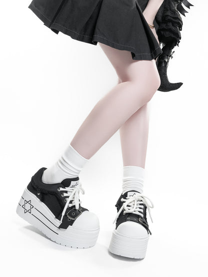 Buckle Canvas Platform Shoes