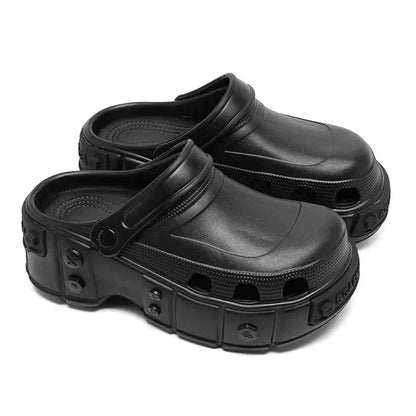 Metal Studded Chunky Sole Clog Sandals