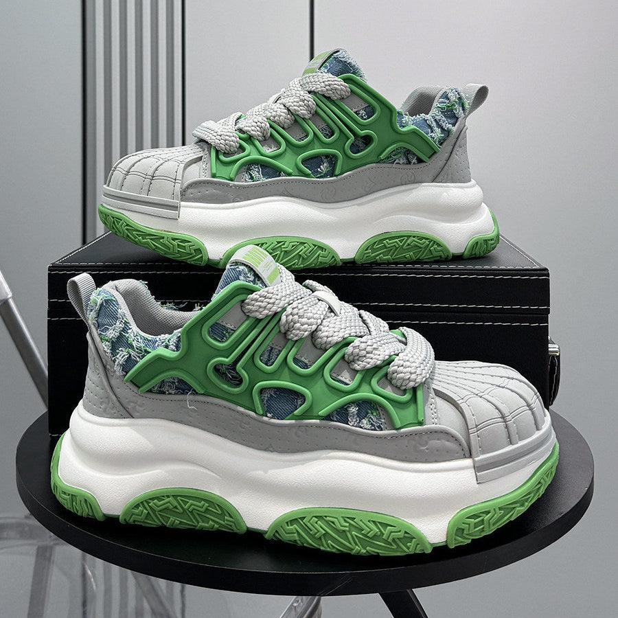 Shell Toe Rope Lace Damage Platform Sneakers