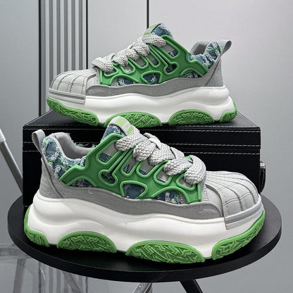 Shell Toe Rope Lace Damage Platform Sneakers