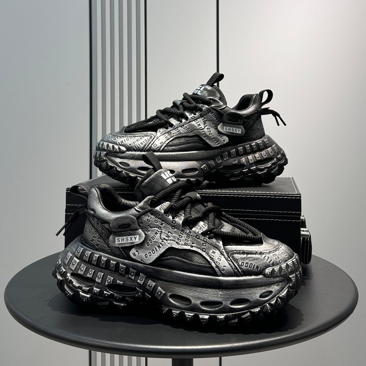Emboss Rope Thick Sole Dad Sneakers