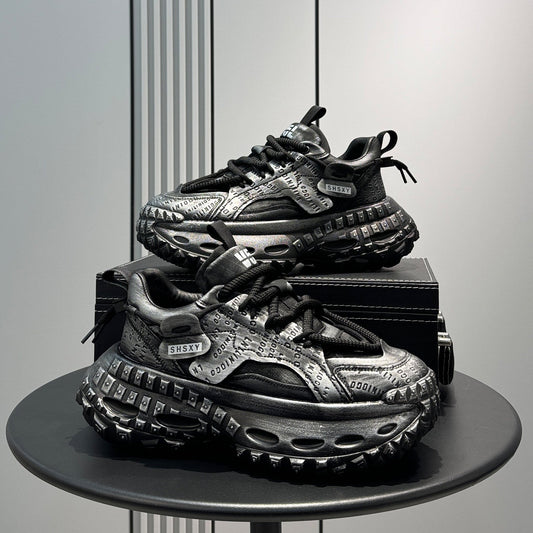 Emboss Rope Thick Sole Dad Sneakers