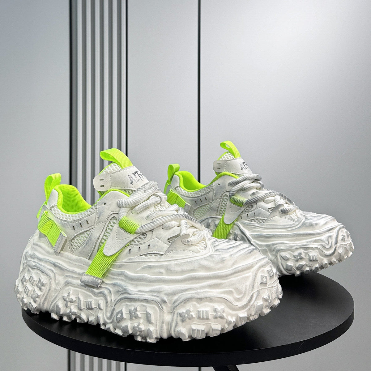Metallic Strap Platform Chunky Sole Sneakers