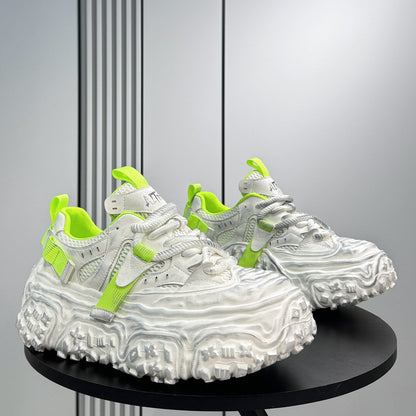 Metallic Strap Platform Chunky Sole Sneakers