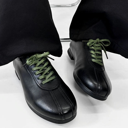 Soft Sole Flat Leather Derby Shoes
