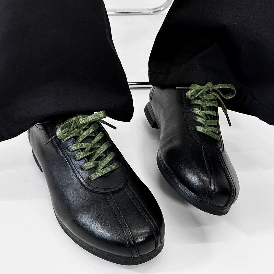 Soft Sole Flat Leather Derby Shoes